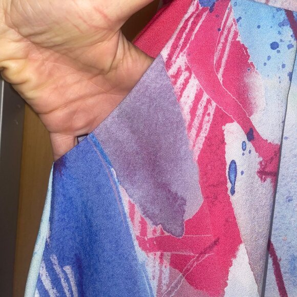 Nylon Apparel Womens Pants Trousers Size Large Multicolor Wide Leg Abstract New - Picture 3 of 12